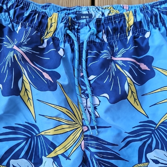 George Blue Tropical Swim Trunks with Pockets Mens Small - Picture 2 of 11